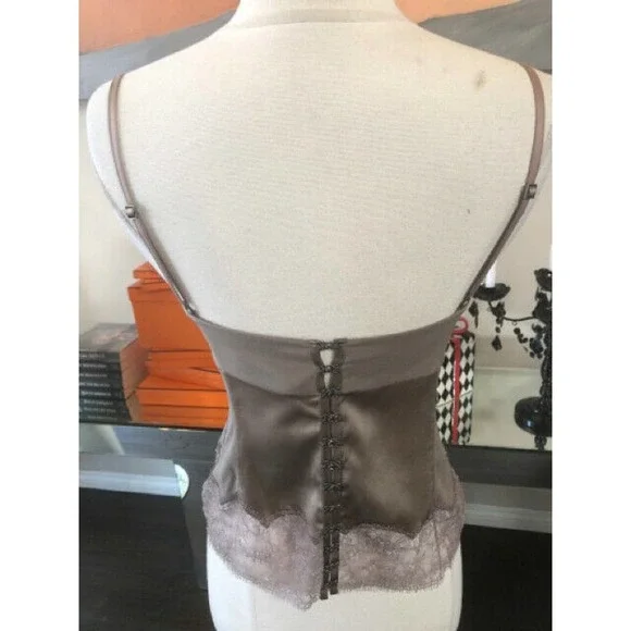 Kaufmanfranco Taupe Beige Silk Bustier Corset Top Blouse